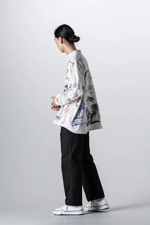 SAINT Mxxxxxx × BORNXRAISED BR_LS TEE/LA/WHT Latest co-branded model LA diamond all-over long sleeves off-white S-XL Super heavy work started in February and lasted three months Super complex 36 sets of screens Outlined pictures make you doubt your life Super perfect reproduction of printing Genuine Czech diamonds Pressure-free reproduction